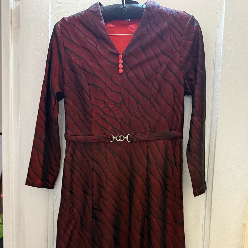 Wine Red Lace Dress